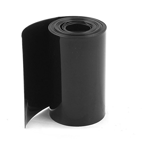 uxcell 70mm/44mm PVC Heat Shrink Tubing Wrap Black 2m 6.5 ft за Батерии 18650