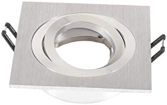 Вграждане Can Light Trim Aluminum 3.1 Инчов Adjustable GU10 Down Light Fixture Kitchen, Bathroom Office, атв (фигура Сребрист)