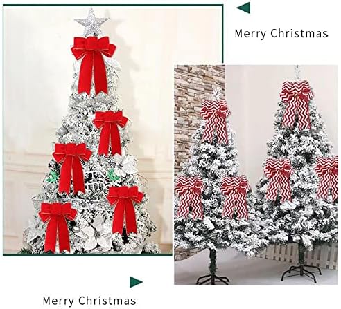 Коледен Подарък Декор Нова Година Коледна Украса за Занаяти Коледно Дърво Венец Висящи Украшения Коледно Дърво, Декорация на Коледни Панделки Лък(5)