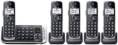 Panasonic KX-TGE675B DECT 6.0 Digital Technology Expandable 5 Handset Безжичен телефон с гласова поща (обновена)