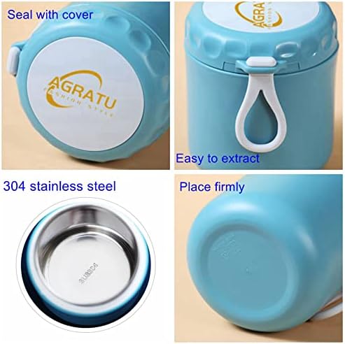 AGRATU Thermos for Hot Food Детски Lunch Box with Лъжица Food Containers Kids Теч Proof Insulated Lunch Box Container