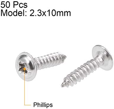 uxcell 2.3x10mm Самонарезающие Винтове Phillips Pan Head с Шайбата и Завийте 304 Неръждаема Стомана Монтажните Болтове
