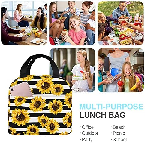BLUBLU Sunflower Portable Lunch Bag Изолирано Чанта-Хладилник за Пътуване/Пикник/Работа