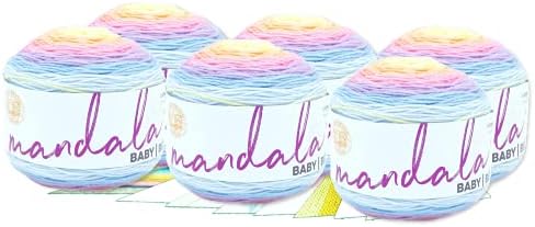 Lion Brand Мандала Yarn Мандала Baby - 6 Pack with Pattern Cards in Color (Acre Woods)