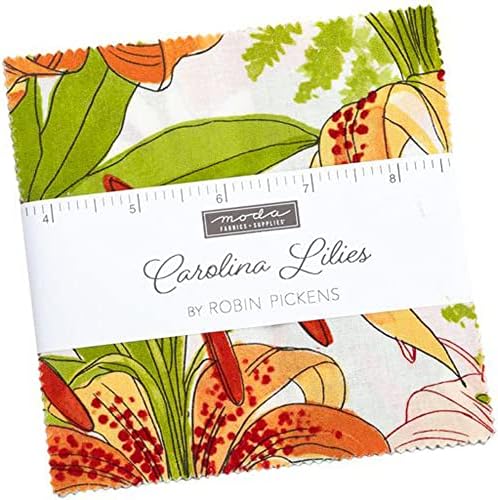 Carolina Lilies Charm Pack by Robin Pickens; 42-5 Предварително изрязани квадрати завивки от плат