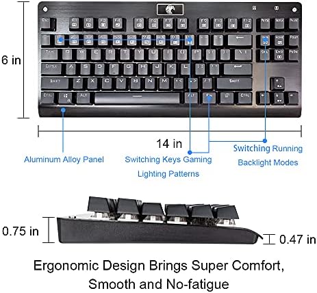 Z-77 87-ключ клавиатура Механична клавиатура с тактильными кафяви ключове,Tenkeyless Keybord за игри и офис-Черен