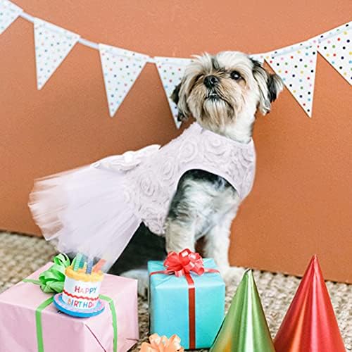 ASENKU Dog Dress Пет Wedding Dress Princess Дантела Puppy Birthday Party Outfit Официално Облекло Момиче за Малки до Средни Кучета Котки (Малък, Бял)