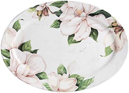 Bico Magnolia Floral Ceramic 16 inch Oval Platter, Микровълнова Печка и Съдомиялна Машина