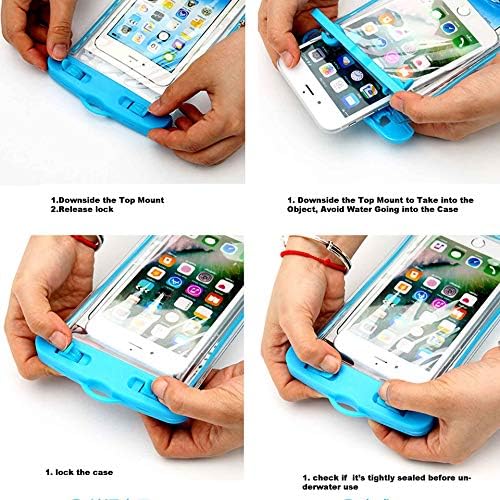 3 пакета (и) Водоустойчив Калъф за телефон, IPX8 Мобилен Телефон Суха Калъф Чанта Съвместима с iPhone 11 PRO MAX Xs,XR,XS MAX,X 8,7,6 s Plus,SE,Galaxy S9,S8+,s7 edge,диагонал до 6,3,Snowproof Dirtproofts-бяло+зе?