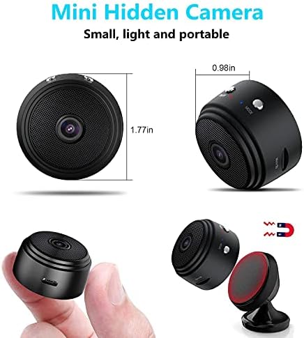 Мини Шпионска Камера, WiFi Скрити Камери 2K HD Nanny Cam, с аудио и видео директно Излъчване, с Нощно Виждане за Откриване
