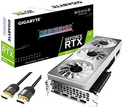 Видеокарта GIGABYTE GeForce RTX 3070 Vision OC DirectX 12, 8GB 256-Bit GDDR6, PCIe 4.0, охладителна Система WINDFORCE