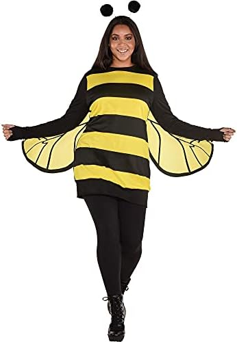 amscan Queen Bee Хелоуин Костюм за Жени, Стандартен размер, включва инфлацията, превръзка на главата, Крилата