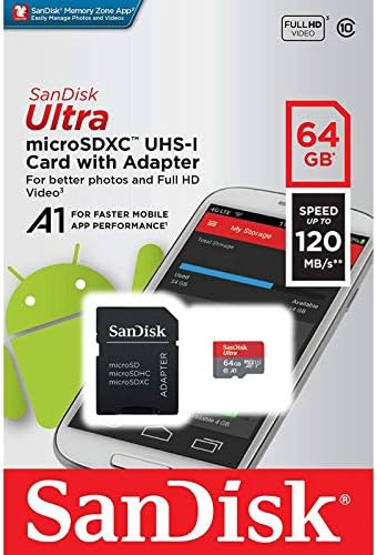 Ultra 64GB microSDXC Работи за DragonTouch Y80 Plus Проверени SanFlash и Пясък (A1/C10/U1/8k/120MBs)
