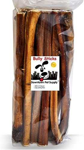 Downtown Пет Supply 6 and 12 inch Premium All Natural Beef Гепи Sticks, Jumbo Extra Thick Dog Стоматологичен Ivan Treats