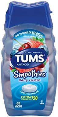 Tums Smooth Brry Fusion Size 60ct Tums Smoothies Berry Fusion Дъвчене Антиациди Калциевите Хапчета