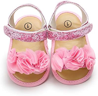 ENERCAKE Baby Girls Sandals Soft Flower Sole Toddler Newborn Crib First Уокър Dress Shoes