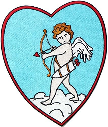 10,5 Сърце на Фея Криле на Купидон Стрелка Любовник Свети Валентин Кръпка Ютия на Шиене Бродирана Апликация на Плат Занаят,