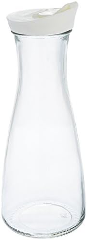 Стъклена гарафа и гарафа за напитки Grant Howard с Бяла капак на винт, 1 л, Прозрачна