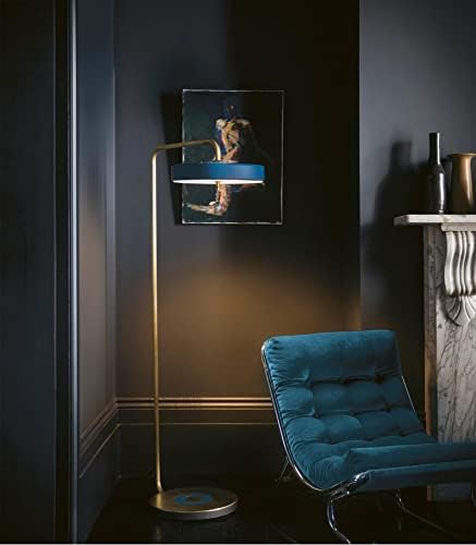 ZKAIAI Revolve Tripot Floor Lamp Warranty Opal Study Living Bed Room Floor Lamp Glass Metal Led Foyer Nordic Промоция на Дания 90-260 В (цвят на абажура : синьо)