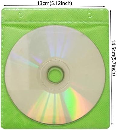 100 Pack Premium CD DVD Sleeves,Дебел Нетъкан Материал Двустранен Бензиностанция Пластмасов Ръкав за CD и DVD Съхранение