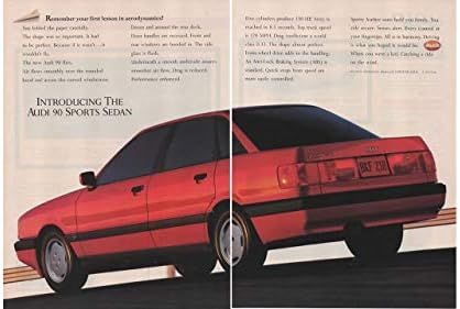 Реклама в списанието: Седан Audi 90 1988 година на издаване, 5-цилиндров двигател,спомни си първия урок на аеродинамиката?,