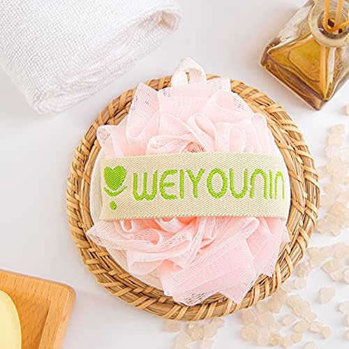 WEIYOUNIN Pink Mesh Bath Sponge,Loofah Pads for Body,Loofah Sponge Back Scrubber,Face Sponge for Cleaning and Exfoliating,Natural Shower Brush,Organic Loofah Sponge,Set of 2(5 Inches Dia)