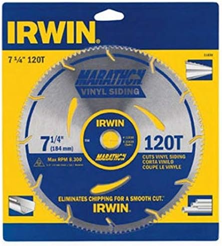IRWIN Tools MARATHON Винил сайдинг Жичен циркуляр, 7 1/4 инч, 120 Тона (11830)