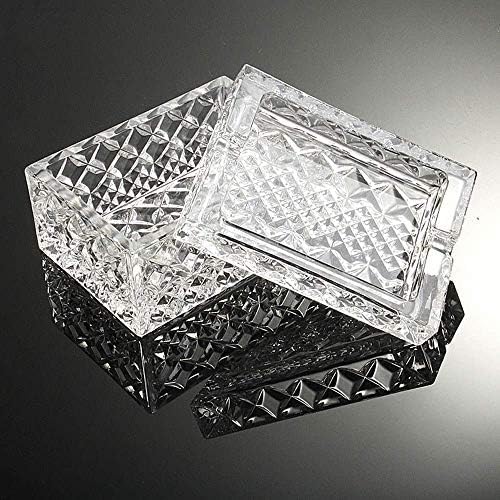 DIAOD Crystal Quality Glass Ash Tray | Round Tabletop | Glass Ashtray | Smoke Collectible Tribal Decoration - е Кристално