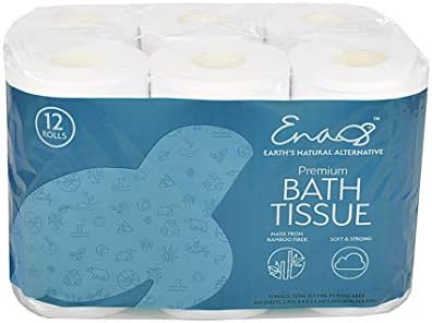 Бамбук тоалетна хартия на Едро [2-слойная, 450 листа, 24 ролка] Кърпа за вана без дърво, Биоразлагаемая, мека и здрава,