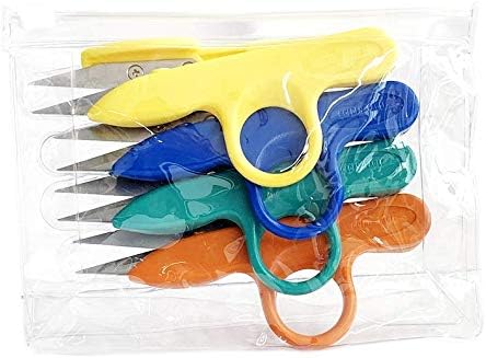 Златен Орел Дясно/ляво Занаят Шевни Ножици за почистване на Конци в Мек Винил торбата 4шт в опаковка (4шт различни цветове)