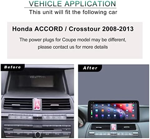 GPS Навигация Андроид 10 за Honda Accord Crosstour 2008-2013, Авто Стереоприемник Bluetooth 5,0 с Огледално Връзка 12,3-Инчов