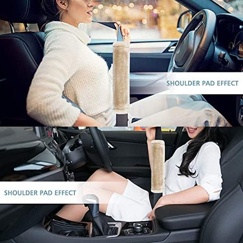 MOONET Auto Seat Belt Shoulder Pad, Мека овча кожа Изкуствена Кожа Универсален Калъф за носене на Колан за По-Удобно Шофиране,Многофункционални