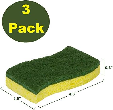 Pine-Sol Heavy Duty Scrub Sponges for Cleaning | Двустранен Мат за миене на съдове и Почистване | Кухненски принадлежности за Миене на съдове, Тенджери, Тигани, 3 Опаковки