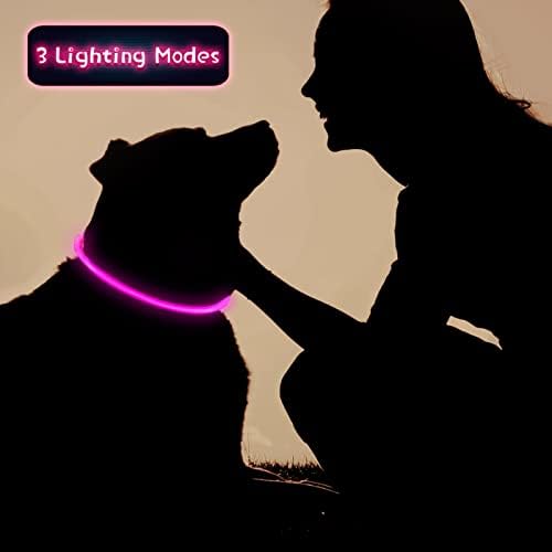 3 Бр. Led Нашийник За Кучета Light Up Нашийници За Кучета USB Акумулаторна батерия, Водоустойчива Нашийник За Домашни