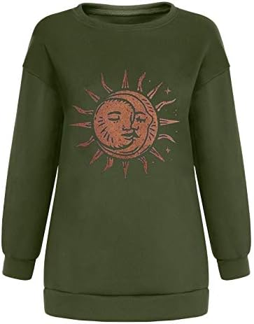 TAINAN Womens Crewneck Color Block Sweatshirt Casual Long Sleeve Шарени Print Oversize Губим Soft Pullover Върховете Тениски