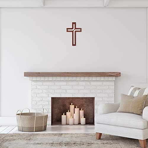 4Soul Стенен кръст | Дървен Кръст За Стена | Начало декор стените са с Декоративен Окачен кръст 10 инча (кафяв)