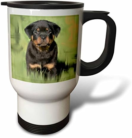 Чаша за преместване неръждаема Стомана кученце ротвайлер 3dRose, 14 грама