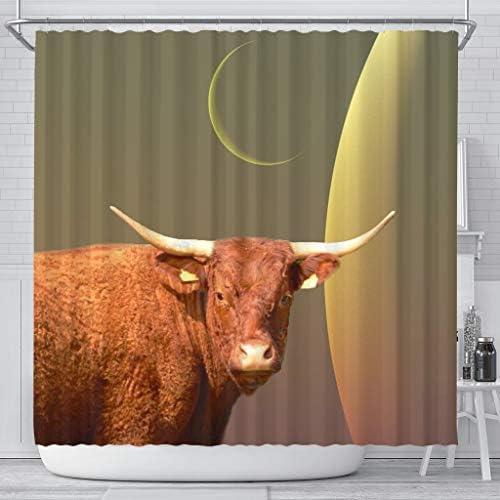 Pawfeel Salers Cattle (Cow) Print Shower Curtain