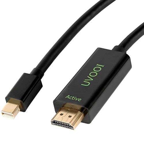 Active Mini DisplayPort to HDMI 2.0 Adapter Cable 6 Feet, UVOOI Mini DP to HDMI Active Кабел Supporting Eyefinity Technology & 4K@60Hz, 1440P @ 144Hz Resolution-A2