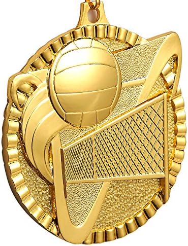 Juvale 3-Piece Награда Medals Set - Волейбол Златни, сребърни, бронзови медали за спорт, игри, състезания, партита, 2.4