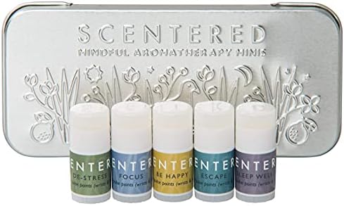 Scentered Aromatherapy Mindful Министрите Set & Daily Ritual Balm Gift Set - Sleep Well, Focus, De-Stress, Happy, Escape