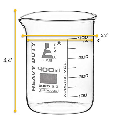 Тежкотоварни чаша, 400 мл - Еднакво стена с дебелина 5 мм - Превъзходна здравина и химическа устойчивост - Бяла класификация