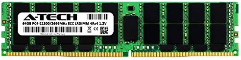 A-Tech 64GB RAM Memory for Dell PowerEdge R930 - DDR4 2666MHz PC4-21300 ECC Load Reduced LRDIMM 4Rx4 1.2 V - Single Server Upgrade Module (Замяна за SNP4JMGMC/64G)