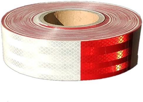 Moyishi Reflector DOT Roll Tape,30PCS 9 Meters Red/White, Safety Warning Warning Светлоотразителни, Visibility Film,Truck Car Trailer Adhesive Sticker