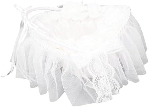 Gaeirt Wedding Flower Girl Приятели, Wedding Flower Basket White for Wedding for Home Decoration