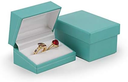 CuteBox Синьо-Blue изкуствена кожа Earring Jewelry Box (1.75 x 2 x 1.5) за опаковки, луксозни кутии, витрини и изложбен