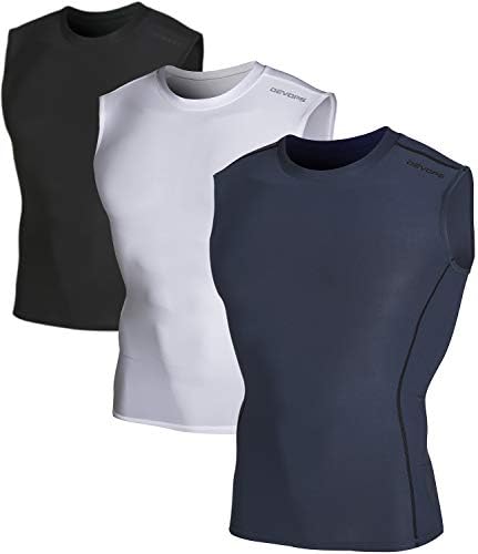 DEVOPS 2~3 Pack Мъжки спортни компресия ризи без ръкави