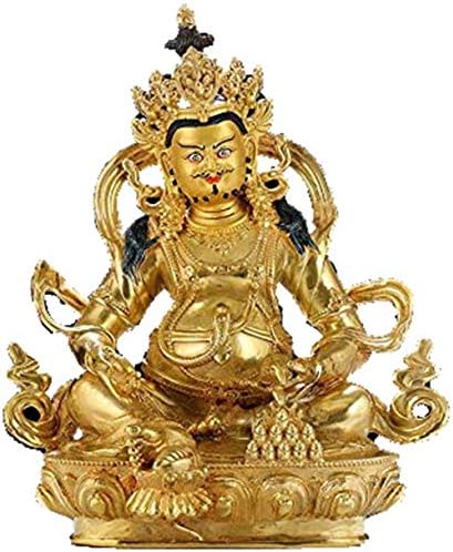 YHSTG Tibetano Amarelo Jambhala estátua de Buda Nepal Glück Deus estátua de Bronze de Buda de Ouro-banhado