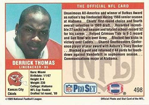 1989 Pro Set Football 498 Дерик Томас RC Новобранец Card Kansas City Chiefs Официалната карта на NFL