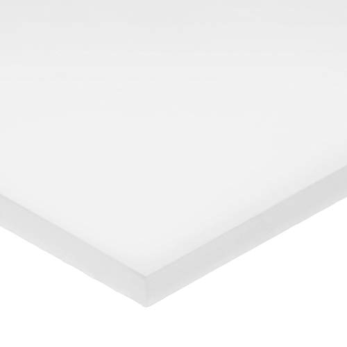 Бял Ацеталевый пластмасов прът - 3/4 Дебелина x 6, ширина x 48 с Дължина